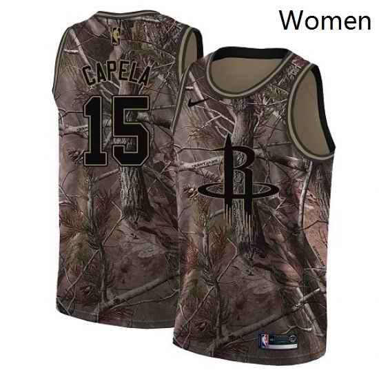 Womens Nike Houston Rockets 15 Clint Capela Swingman Camo Realtree Collection NBA Jersey